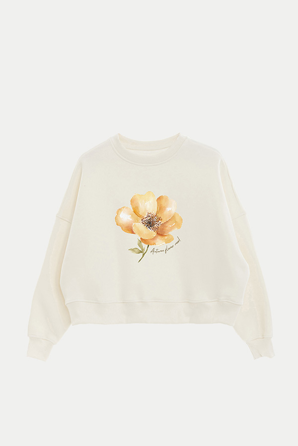 BUZO CROP ESTAMPADO AUTUMN FLOWER MOOD