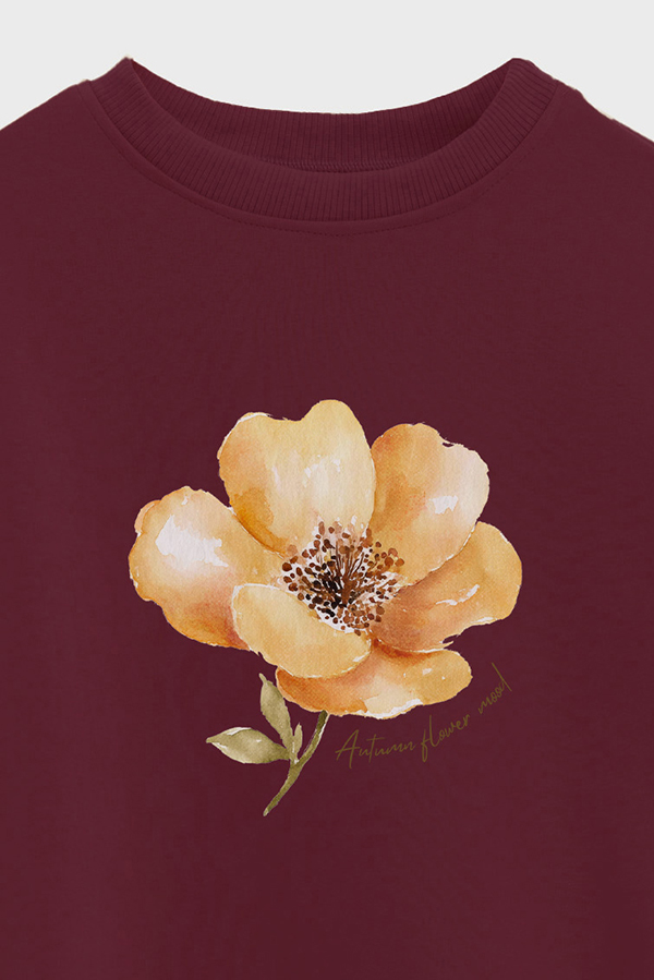 BUZO CROP ESTAMPADO AUTUMN FLOWER MOOD