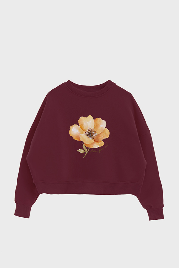 BUZO CROP ESTAMPADO AUTUMN FLOWER MOOD