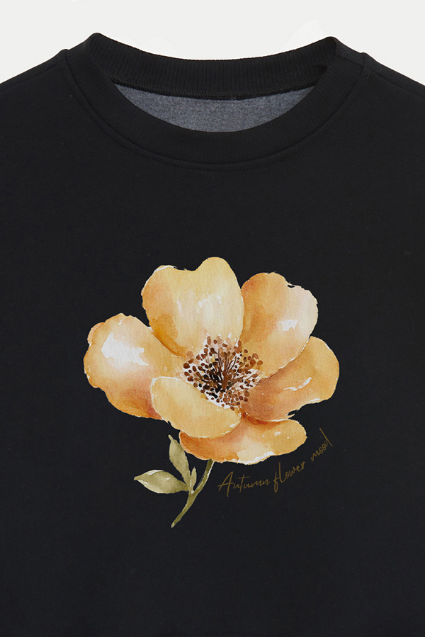 BUZO CROP ESTAMPADO AUTUMN FLOWER MOOD