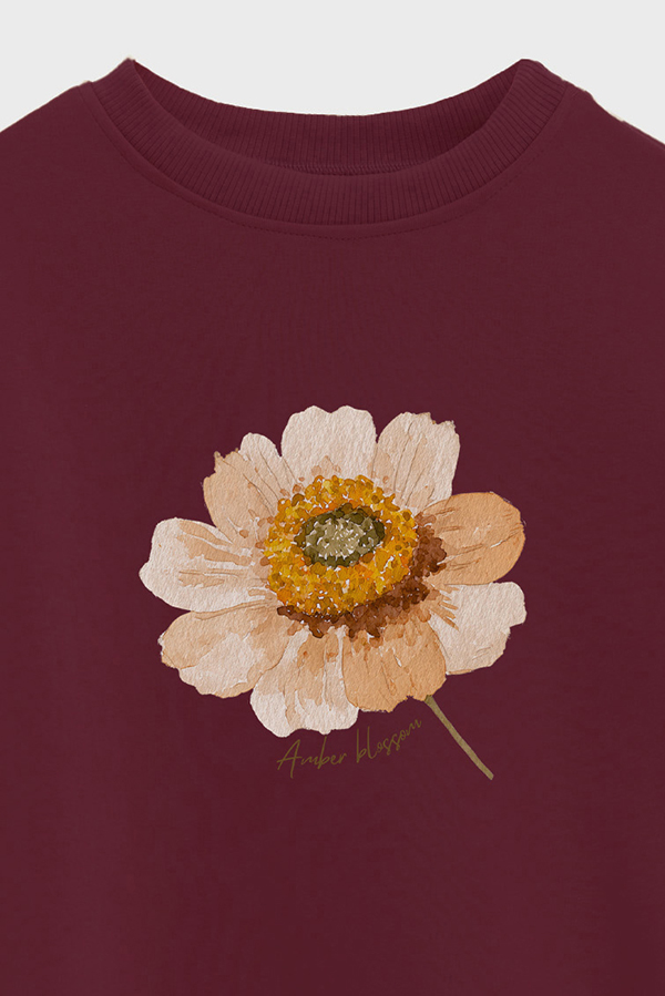 BUZO CROP ESTAMPADO AMBER BLOSSOM