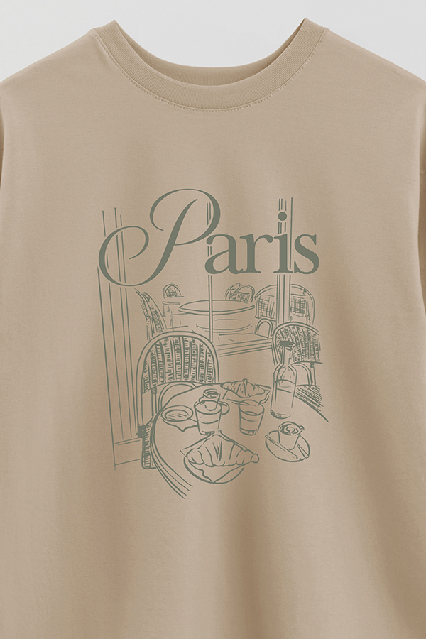 REMERA OVER ESTAMPADA PARIS CAFE