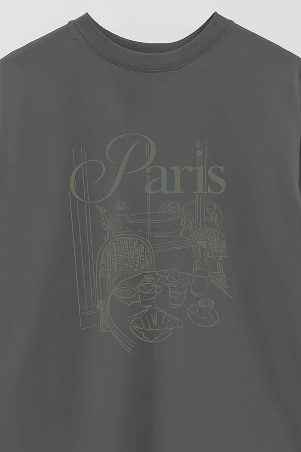 REMERA OVER ESTAMPADA PARIS CAFE