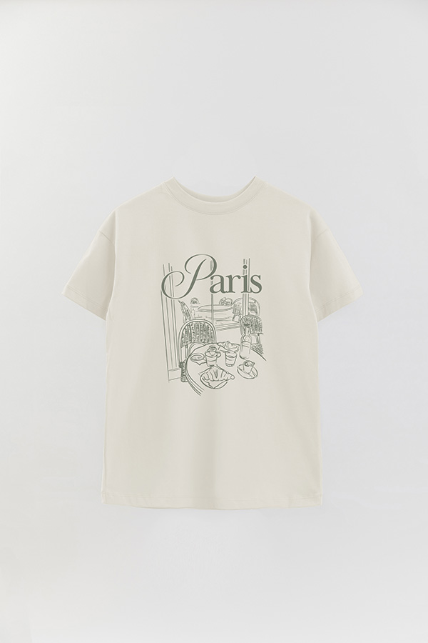 REMERA OVER ESTAMPADA PARIS CAFE
