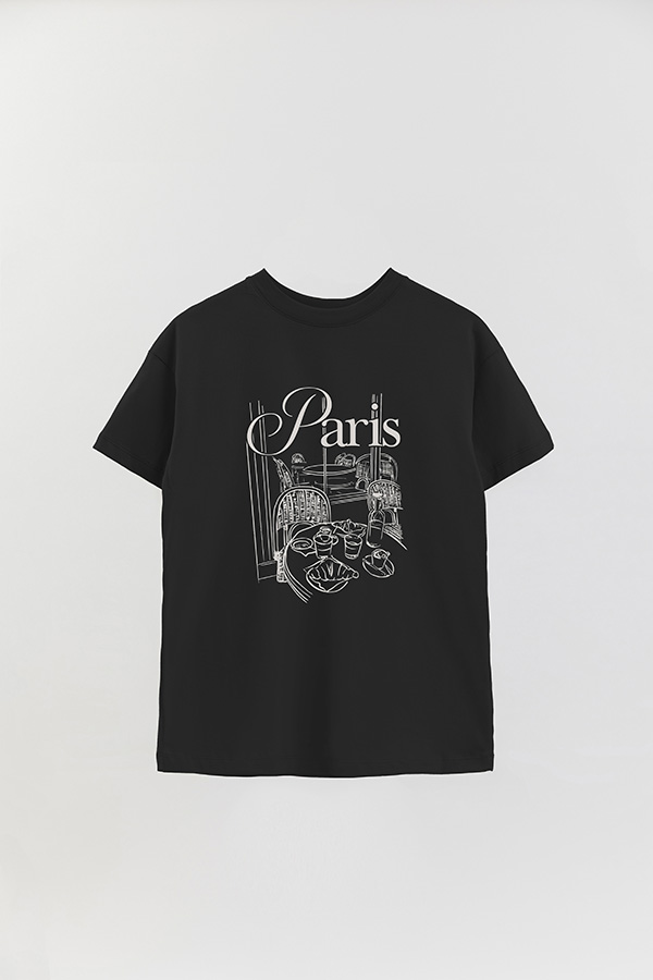 REMERA OVER ESTAMPADA PARIS CAFE