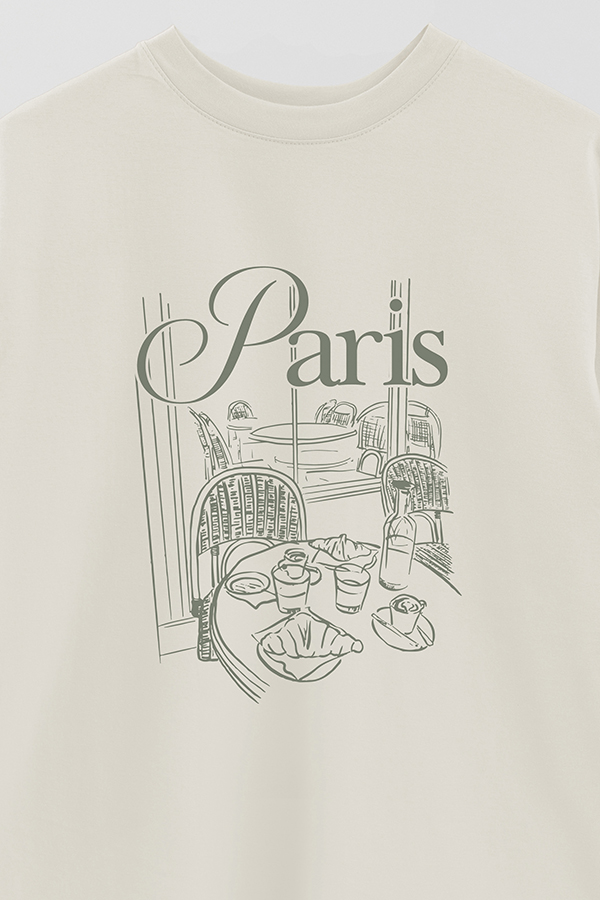 REMERA OVER ESTAMPADA PARIS CAFE