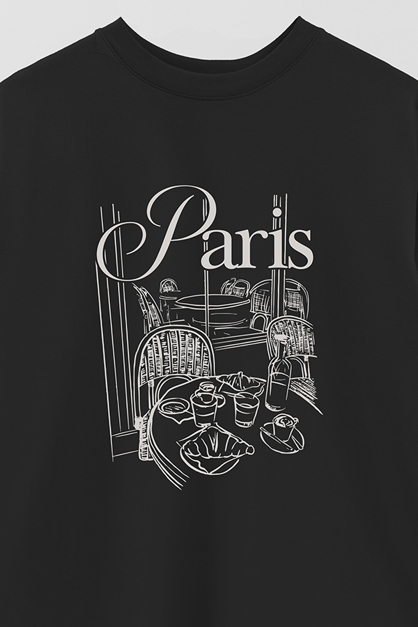 REMERA OVER ESTAMPADA PARIS CAFE