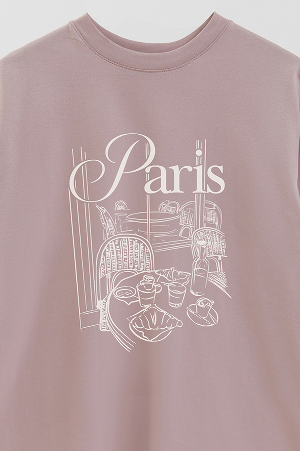 REMERA OVER ESTAMPADA PARIS CAFE