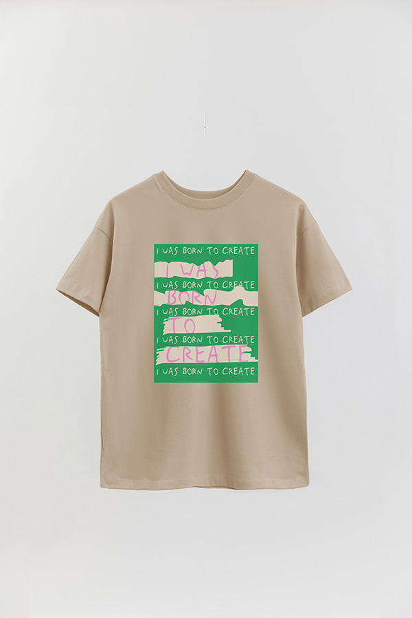 REMERA OVER ESTAMPADA BORN TO CREATE
