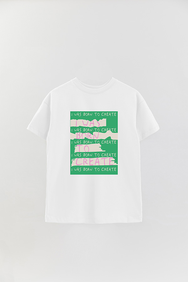 REMERA OVER ESTAMPADA BORN TO CREATE