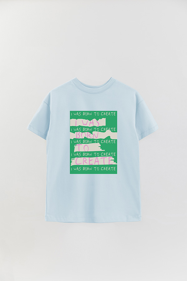 REMERA OVER ESTAMPADA BORN TO CREATE