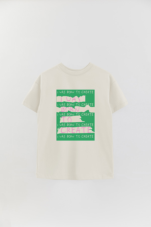 REMERA OVER ESTAMPADA BORN TO CREATE
