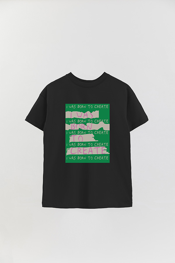 REMERA OVER ESTAMPADA BORN TO CREATE