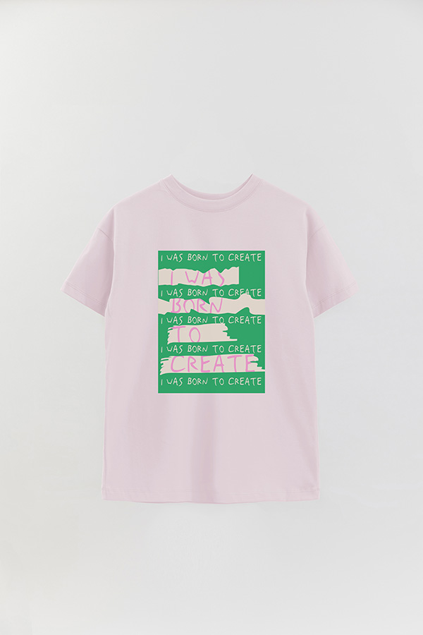 REMERA OVER ESTAMPADA BORN TO CREATE