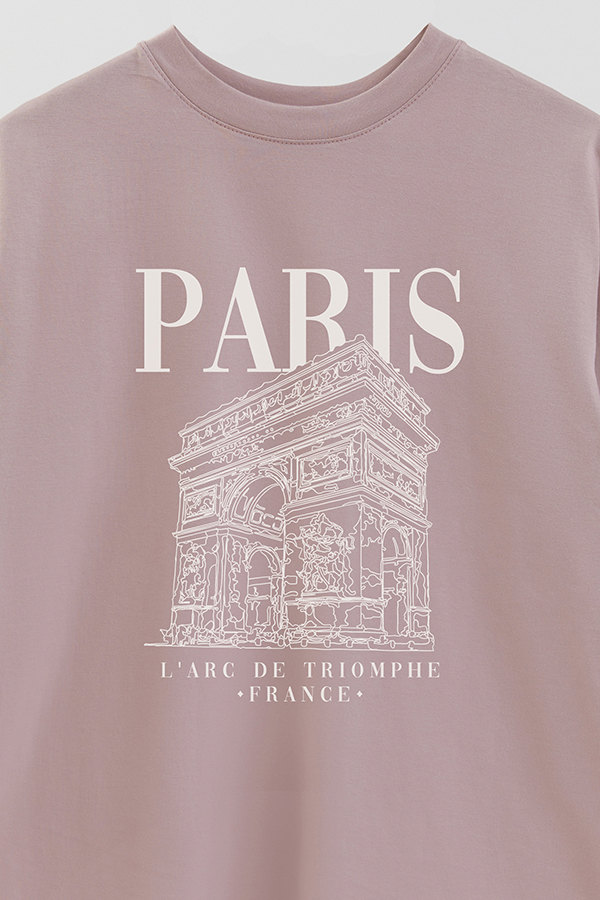 REMERA OVER ESTAMPADA PARIS ARC