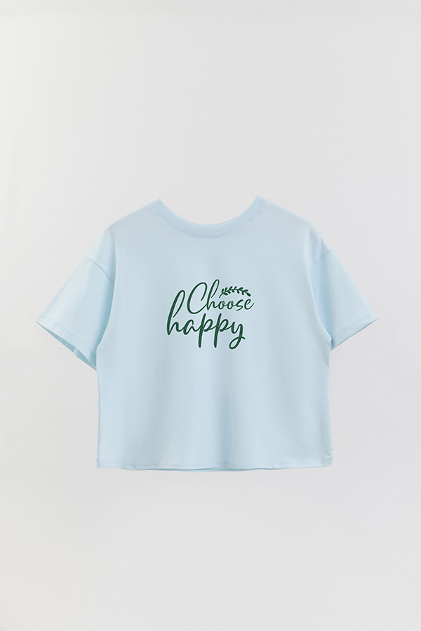 REMERA CROP ESTAMPADA GR CHOOSE HAPPY