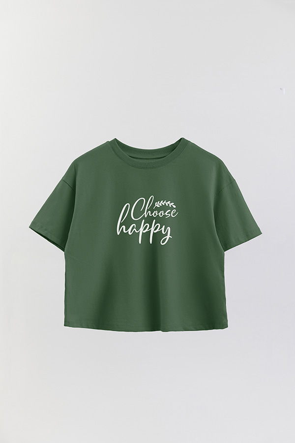 REMERA CROP ESTAMPADA GR CHOOSE HAPPY