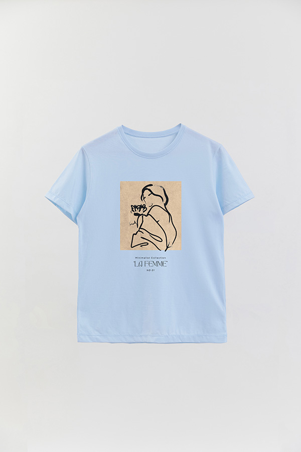 REMERA BASICA ESTAMPADA FEMME 1