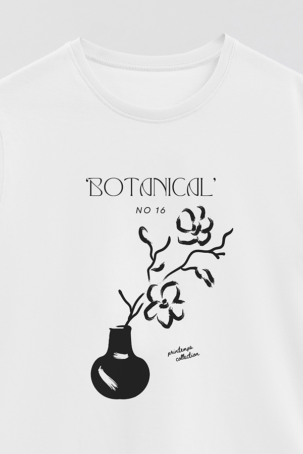 REMERA BASICA ESTAMPADA BOTANICAL 16