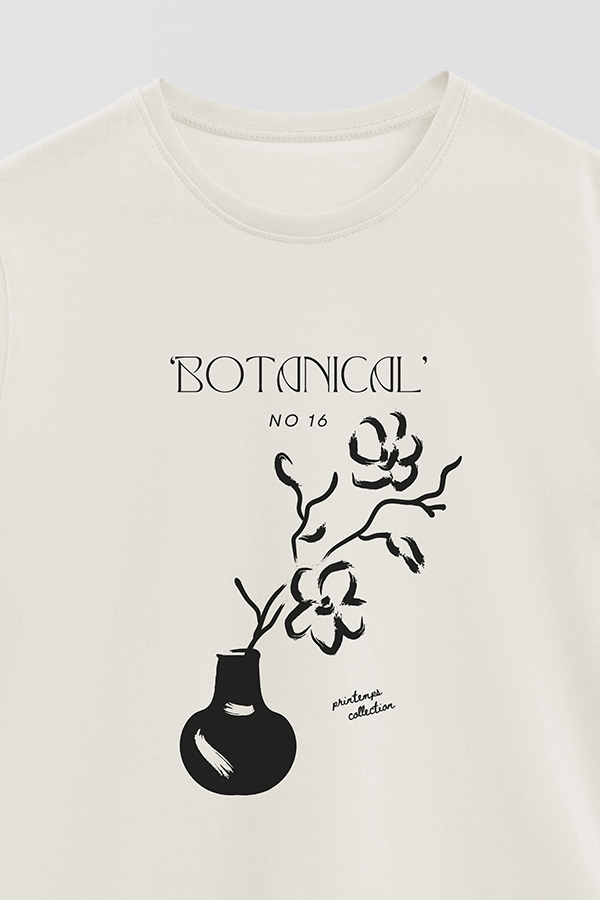 REMERA BASICA ESTAMPADA BOTANICAL 16