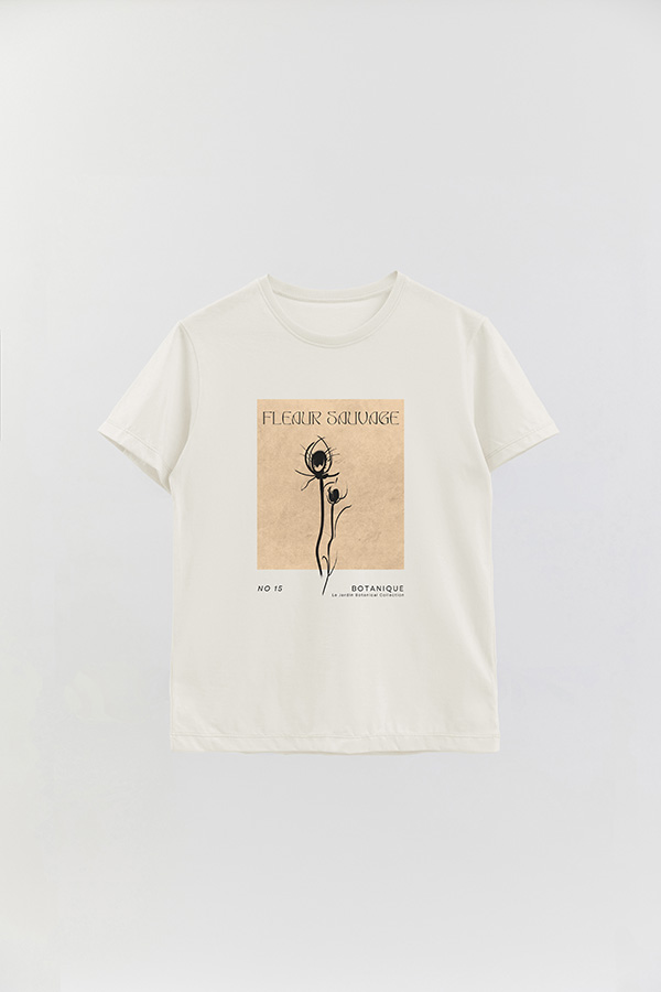 REMERA BASICA ESTAMPADA BOTANICAL 15
