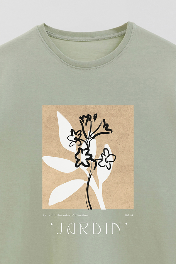 REMERA BASICA ESTAMPADA BOTANICAL 14
