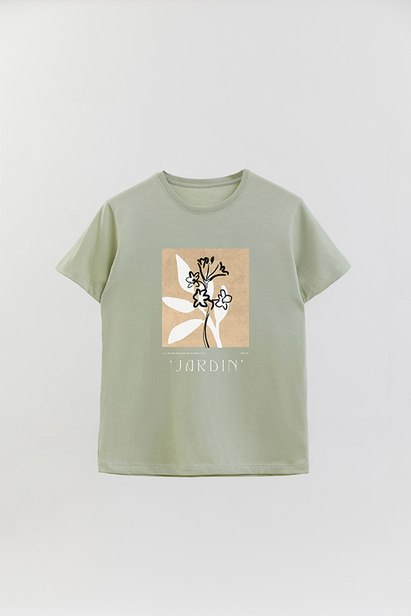 REMERA BASICA ESTAMPADA BOTANICAL 14