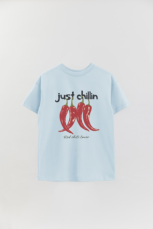 REMERA OVER ESTAMPADA JUST CHILLING 2