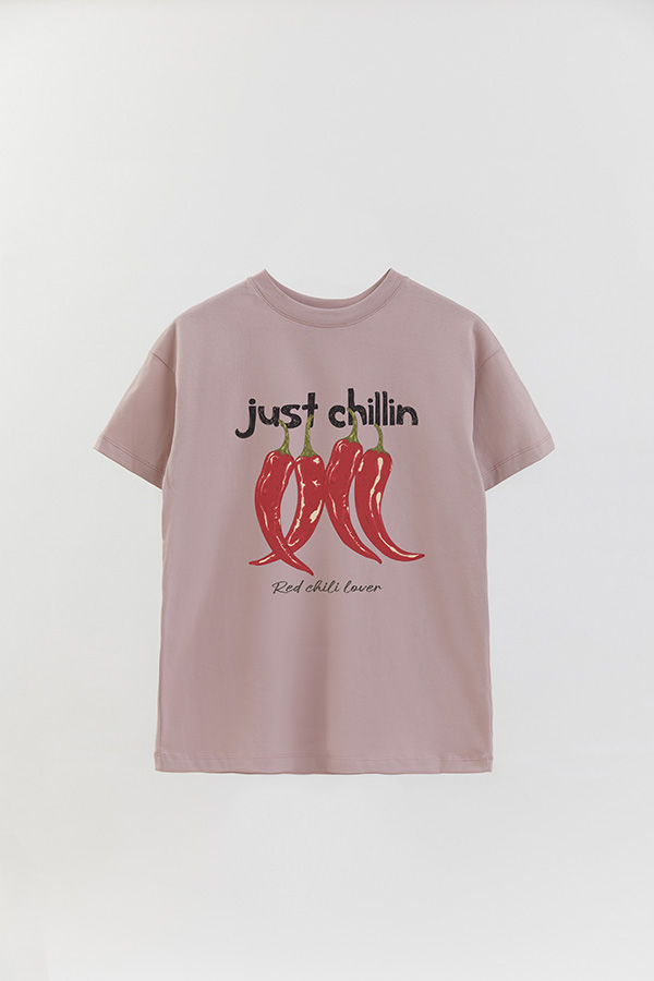 REMERA OVER ESTAMPADA JUST CHILLING 2