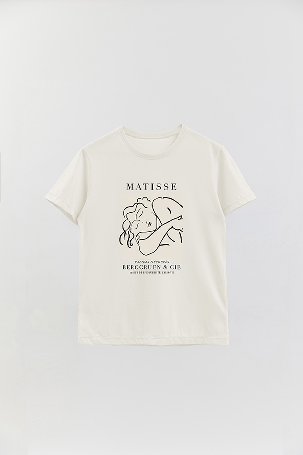 REMERA BASICA ESTAMPADA ART COLLECTION MATISSE PAPIERS