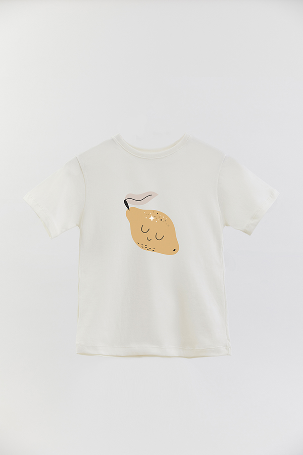 REMERA BASIC GIRL CUTE FRUITS LEMON