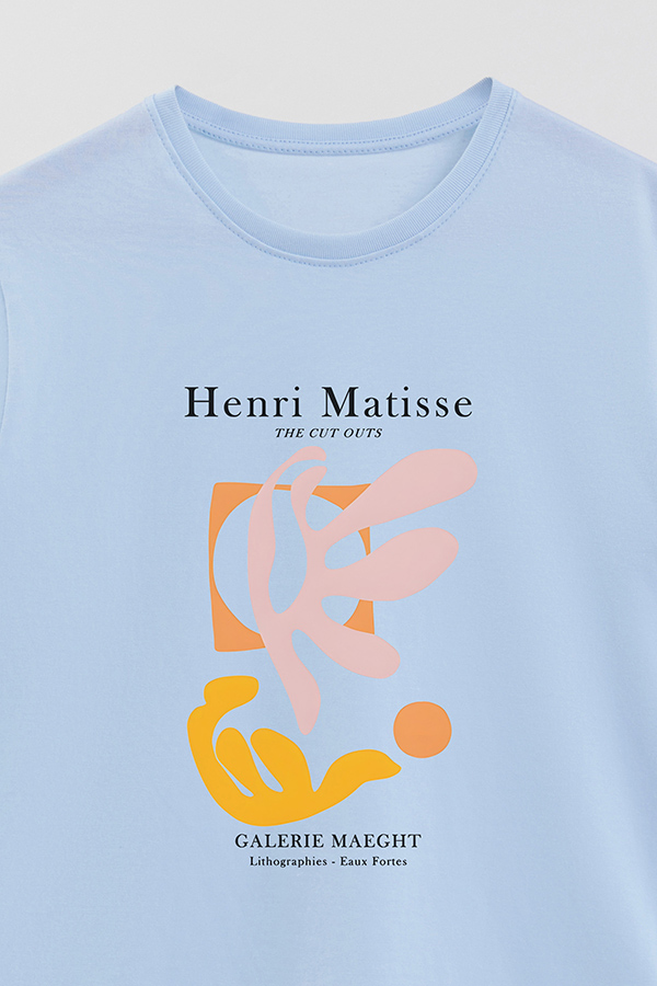 REMERA BASICA ESTAMPADA ART COLLECTION MATISSE CUT OUTS