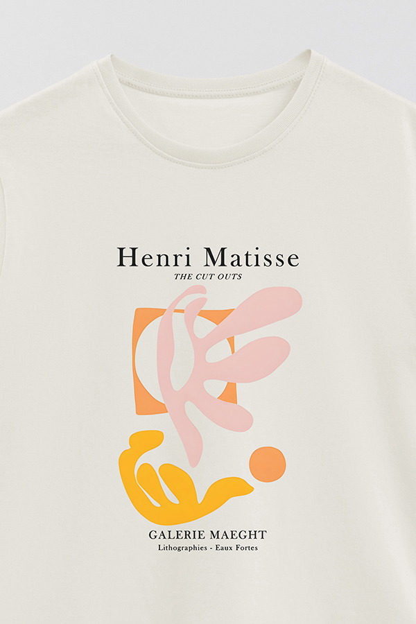 REMERA BASICA ESTAMPADA ART COLLECTION MATISSE CUT OUTS