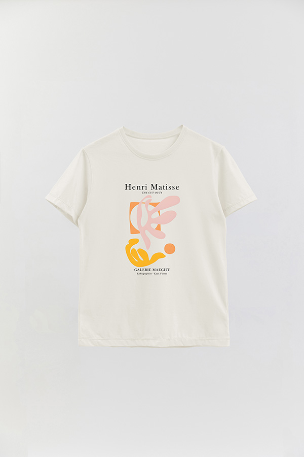 REMERA BASICA ESTAMPADA ART COLLECTION MATISSE CUT OUTS