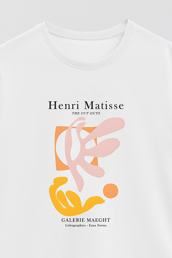 REMERA BASICA ESTAMPADA ART COLLECTION MATISSE CUT OUTS