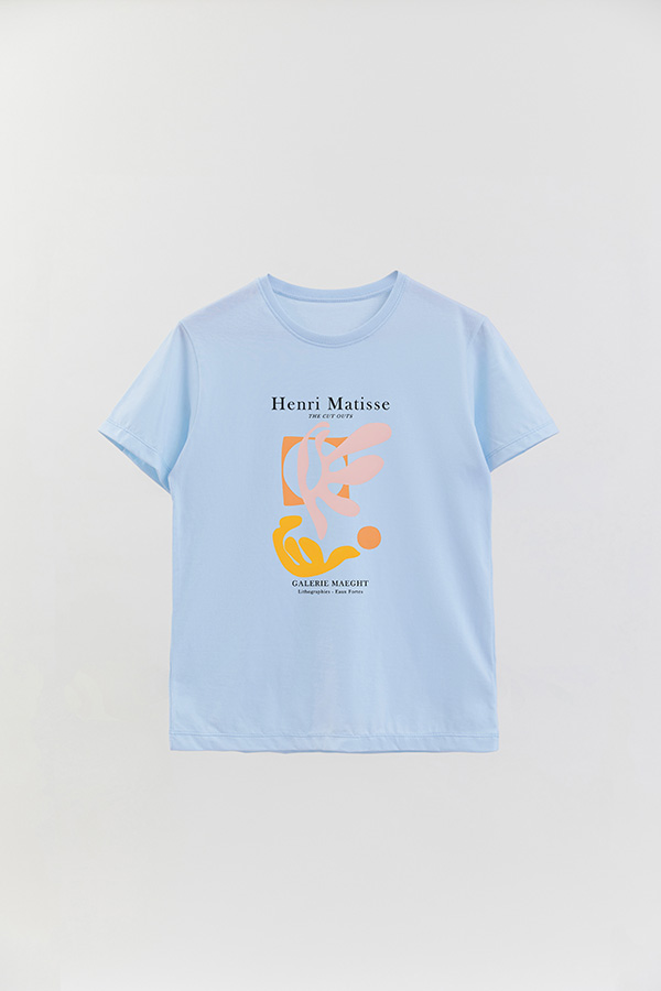REMERA BASICA ESTAMPADA ART COLLECTION MATISSE CUT OUTS