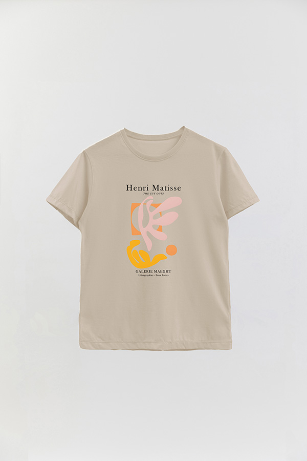 REMERA BASICA ESTAMPADA ART COLLECTION MATISSE CUT OUTS