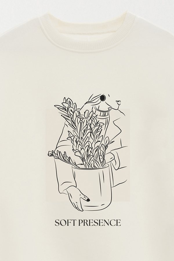 BUZO CREWNECK ESTAMPADO BT SOFT PRESENCE