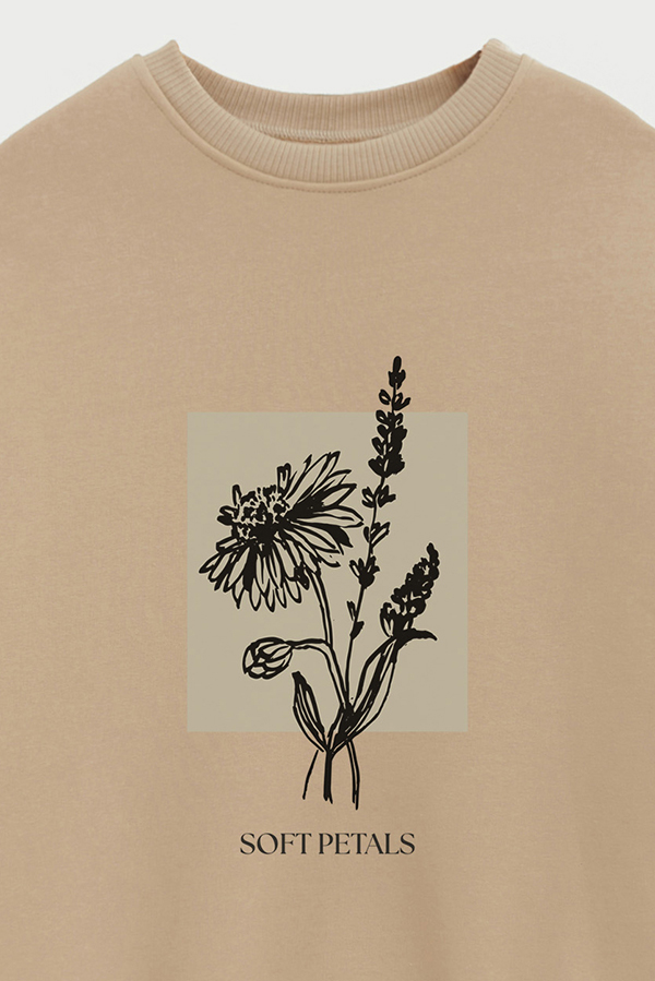BUZO CREWNECK ESTAMPADO BT SOFT PETALS