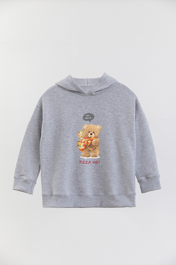 HOODIE RUSTICO KIDS TEDDY PIZZA ME