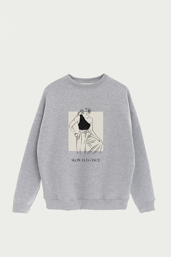 BUZO CREWNECK ESTAMPADO BT SLOW ELEGANCE