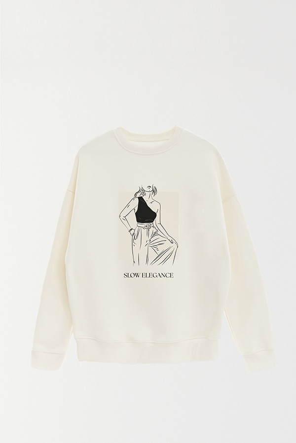 BUZO CREWNECK ESTAMPADO BT SLOW ELEGANCE