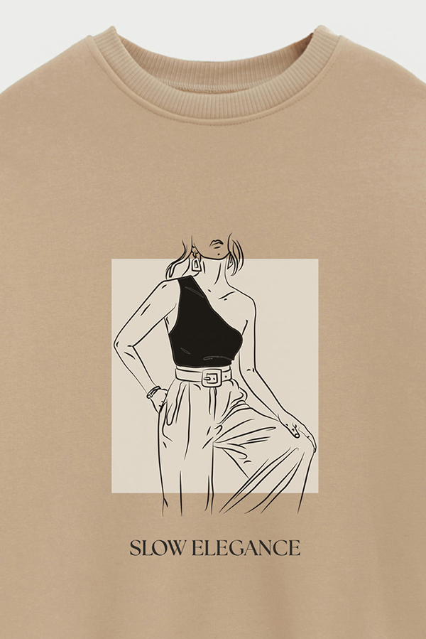 BUZO CREWNECK ESTAMPADO BT SLOW ELEGANCE