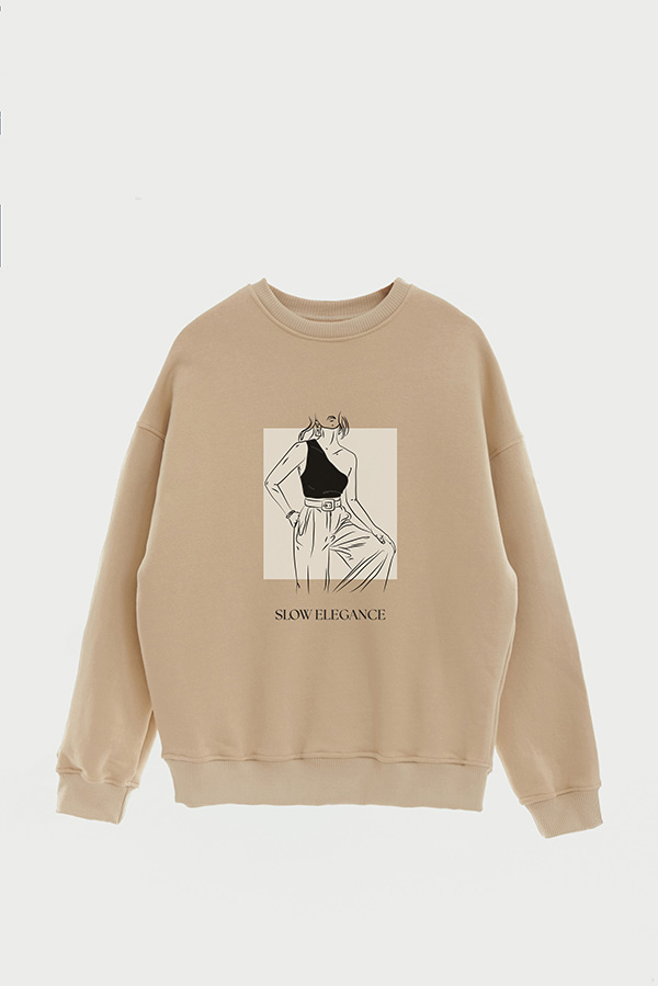 BUZO CREWNECK ESTAMPADO BT SLOW ELEGANCE