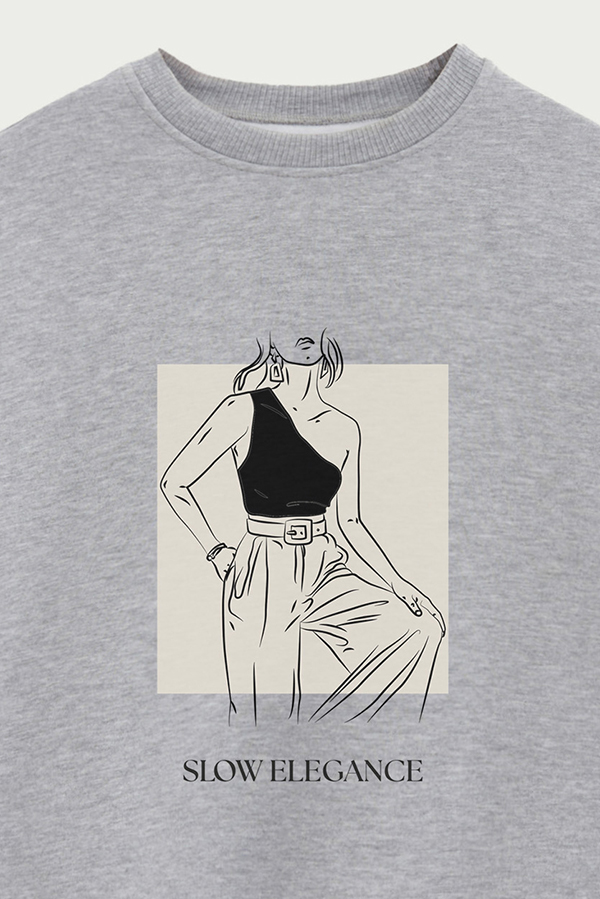 BUZO CREWNECK ESTAMPADO BT SLOW ELEGANCE