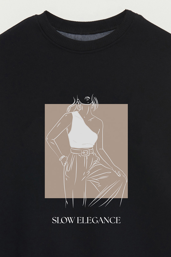 BUZO CREWNECK ESTAMPADO BT SLOW ELEGANCE