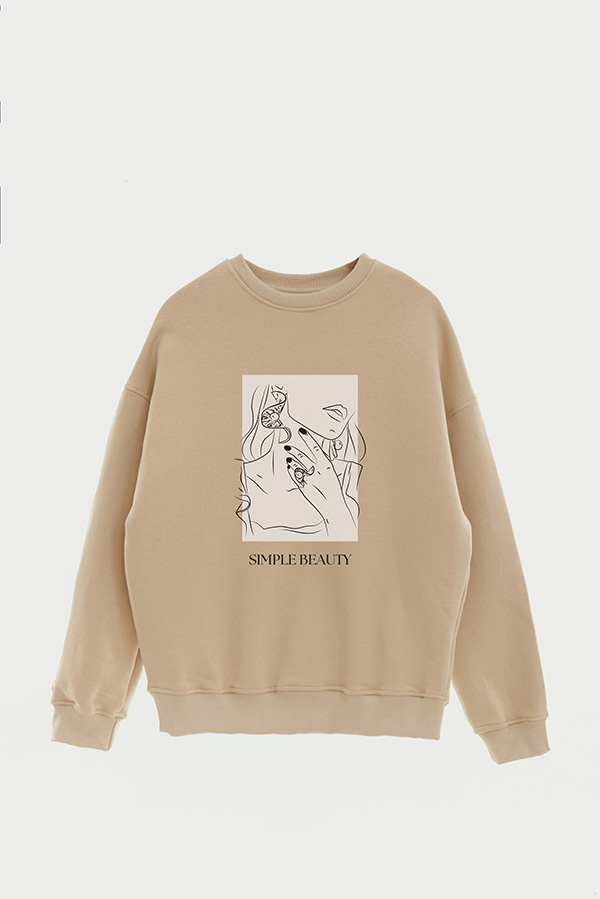 BUZO CREWNECK ESTAMPADO BT SIMPLE BEAUTY