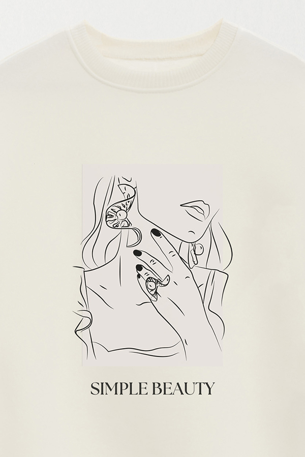 BUZO CREWNECK ESTAMPADO BT SIMPLE BEAUTY