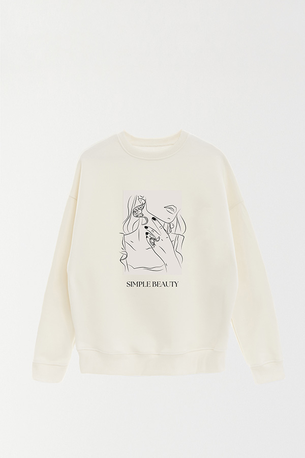 BUZO CREWNECK ESTAMPADO BT SIMPLE BEAUTY