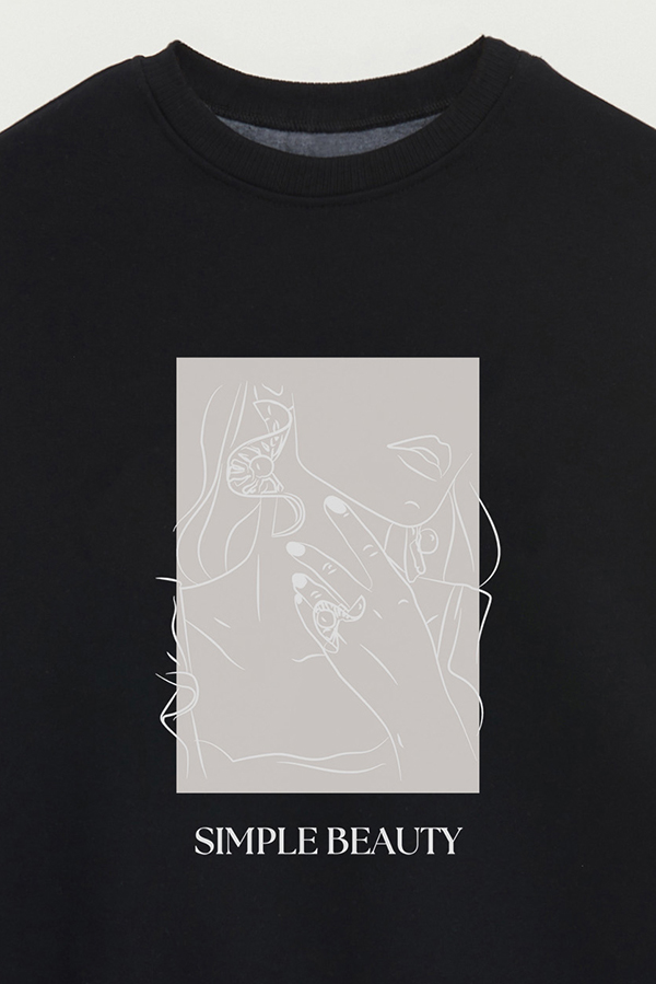 BUZO CREWNECK ESTAMPADO BT SIMPLE BEAUTY